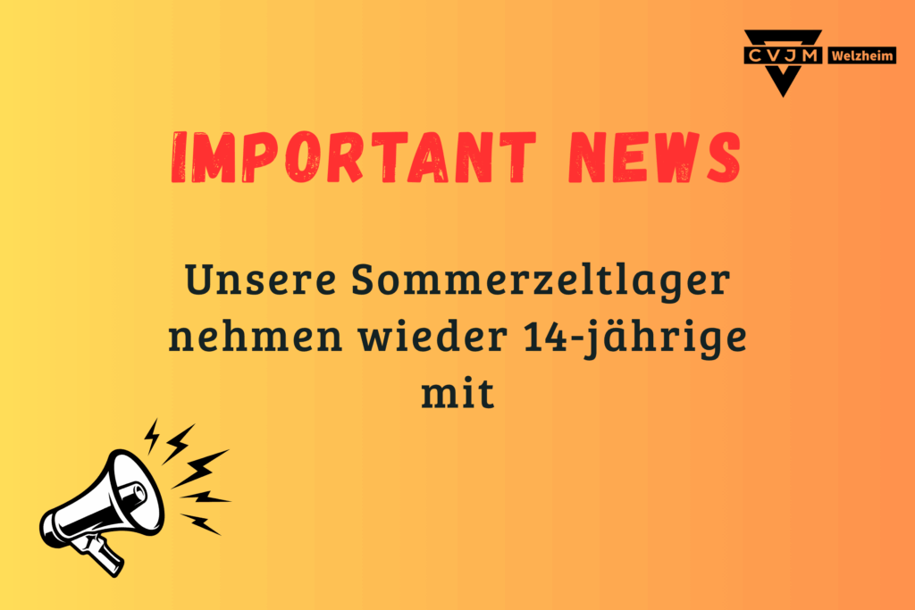Sommerzeltlager auch in diesem Jahr für Jugendliche bis 14